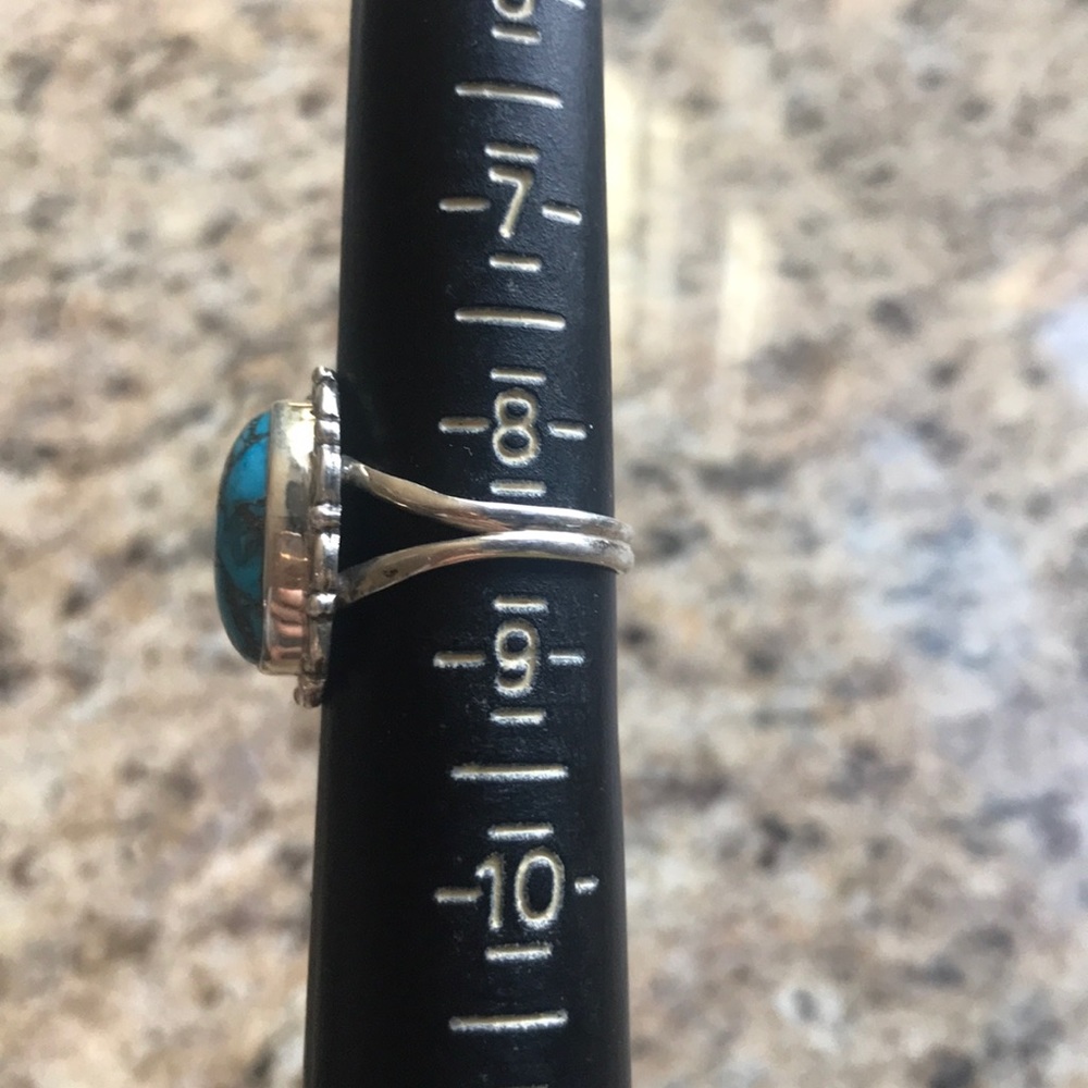 Copper Turquoise Sterling Silver Ring - image 5